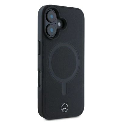 4. Etui Mercedes Smooth Leather MagSafe na iPhone 16 Plus - czarne