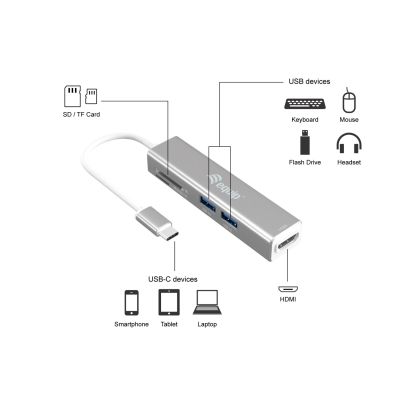 4. Equip 133480 stacja dokująca USB 3.2 Gen 1 (3.1 Gen 1) Type-C Srebrny