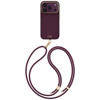 Etui UNIQ Coehl Mirelle Magnetic Charging na iPhone 18 Pro / 17 Pro - bordowe