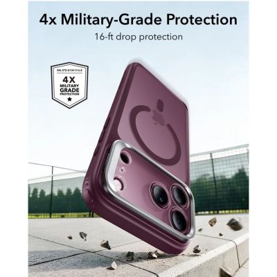 4. Etui ESR Classic Hybrid Kickstand MagSafe na iPhone 18 Pro / 17 Pro - dark cherry matowe
