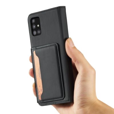 13. Magnet Card Case etui do Samsung Galaxy A12 5G pokrowiec portfel na karty kartę podstawka czarny