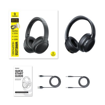 3. Słuchawki bezprzewodowe Baseus Bass BH1 Lite nauszne Bluetooth 6.0 - czarne
