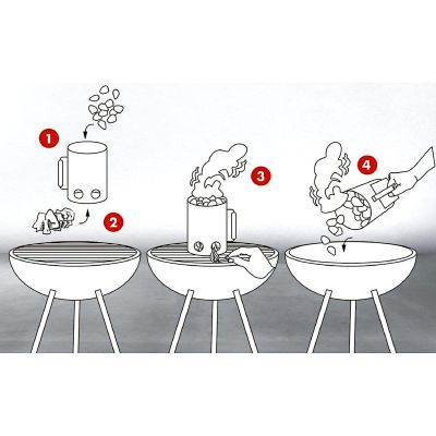 25. KOMIN ROZPALACZ DO GRILLA WYS. 27,5CM Z DREWNIANĄ RĄCZKĄ