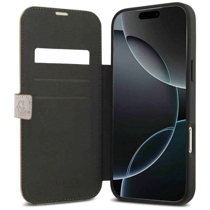 6. Etui Guess Book 4G Metal Logo na iPhone 17 Pro Max - różowe
