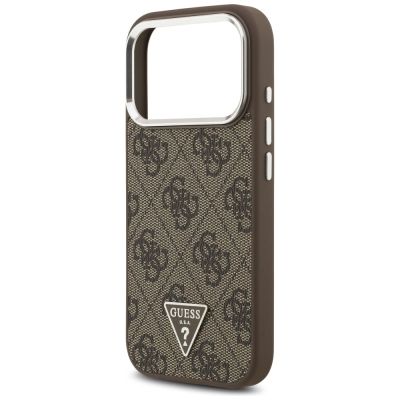 6. Etui Guess 4G Triangle Logo MagSafe na iPhone 17 Pro - brązowe