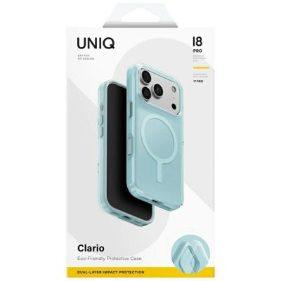 7. Etui UNIQ Clario Magclick Charging na iPhone 18 Pro / 17 Pro - niebieskie