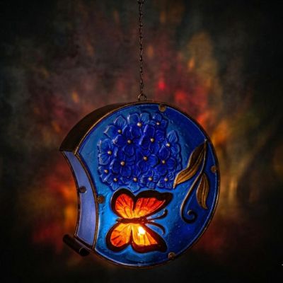 20. DEKORACJA OGRODOWA 22,5x8x22CM WITRAŻ WISZĄCY LAMPION