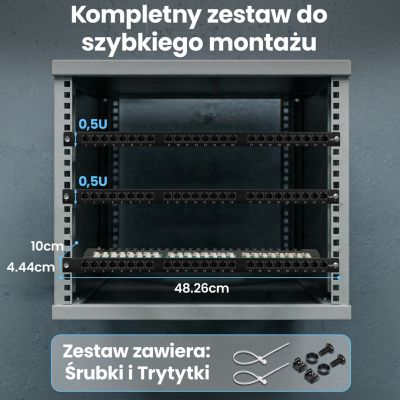 14. Patch panel Extralink EX.9663 (0.5U; kat. 6; 24xRJ-45)