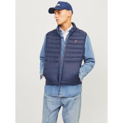 Jack & Jones puchowy bezrękawnik JJEMULTI BODYWARMER COLLAR NOOS 12258457 NAVY BLAZER/TRUE RED