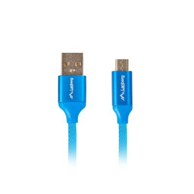 Kabel Lanberg Premium CA-USBM-20CU-0010-BL (USB 2.0 - Micro USB typu B ; 1m; kolor niebieski)