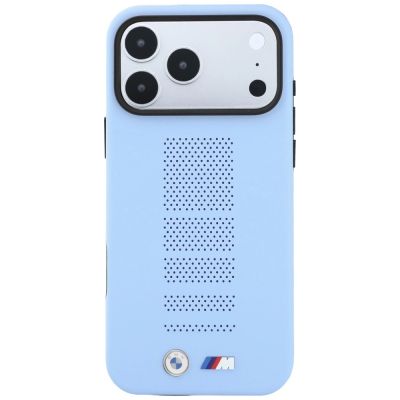 3. Etui BMW M Blue Perfo Metal Logo MagSafe na iPhone 18 Pro Max / 17 Pro Max - niebieskie