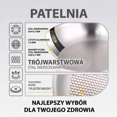 5. Patelnia stalowa HONEYCOMB 20cm MR-1228-20 MAESTRO
