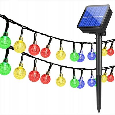 3. LAMPA SOLARNA OGRODOWA GIRLANDA ŁAŃCUCH SOLARNY 4,9M 40LED MULTIKOLOR