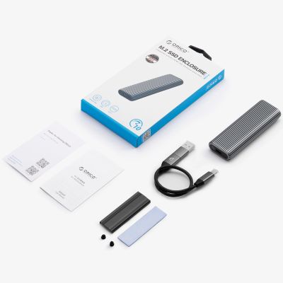 7. Kieszeń dyskowa Orico AM2C3-G2 M.2 NVME USB-C 3.2 - szara