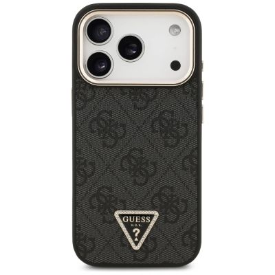 3. Etui Guess 4G Triangle Logo MagSafe na iPhone 17 Pro / 18 Pro - czarno-złote