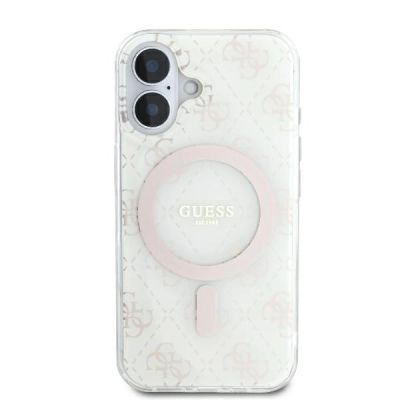 3. Etui Guess IML 4G Background MagSafe na iPhone 16 Plus - białe