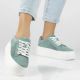 8. Skórzane półbuty sneakersy damskie ażurowe zielone Filippo  DP7520/26