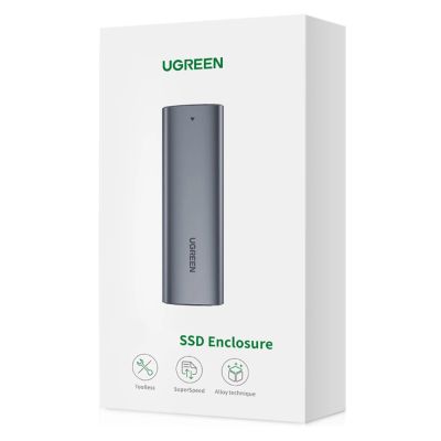 6. Ugreen kieszeń na dysk obudowa dysku twardego M.2 B-Key SATA 3.0 5Gbps szary + kabel USB Typ C (CM400)