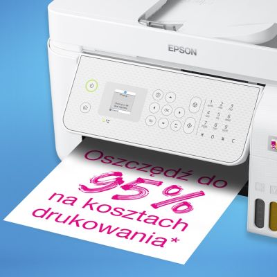 12. Epson EcoTank L5316 WiFi - wielofunkcyjna drukarka A4 z łącznością Wi-Fi i stałym zasilaniem w atrament