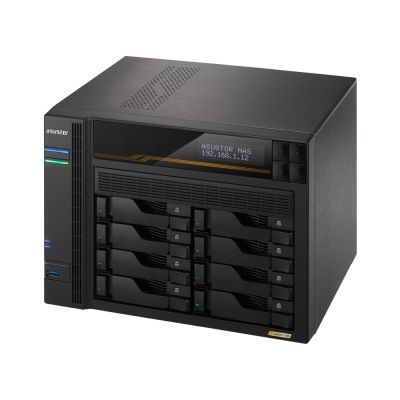 6. NAS Asustor AS6808T; Tower; 8x (3.5" SATA HDD/ 2.5" SSD); AMD Ryzen Embedded V3C14; 16G ECC DDR5 SODIMM (max. 64GB), 2x 10GbE, 2x 5GbE, 4x M.2 2280 NVMe PCIe 4.0, 2x USB4, 2x USB 3.2 Gen, 1x optional 10 GbE card