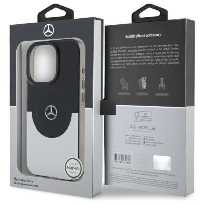 8. Etui Mercedes Doubel Layer BiColor MagSafe na iPhone 16 Pro Max - srebrne