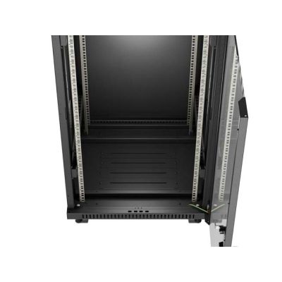 12. LANBERG SZAFA INSTALACYJNA RACK STOJĄCA 19" 24U 600X600 CZARNA DRZWI PRZESZKLONE LCD (FLAT PACK) V2