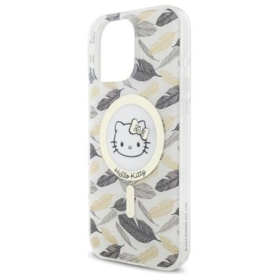 6. Etui Hello Kitty IML Golden Leaves MagSafe na iPhone 16 Pro Max - białe