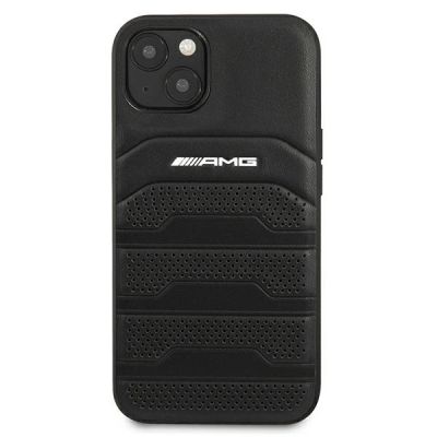 3. Etui AMG Leather Debossed Lines na iPhone 13 mini - czarne