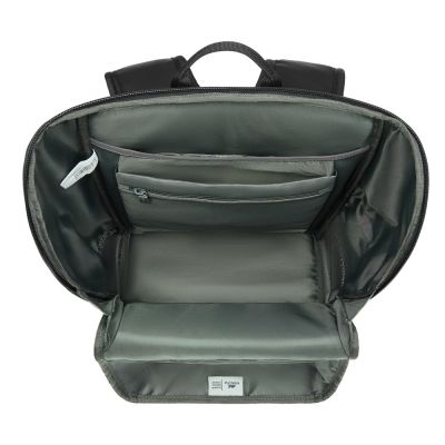 10. Rivacase Eden plecak City backpack Czarny Poliester, Skóra woskowana (Pull Up)