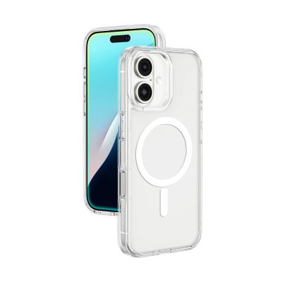 Etui silikonowe AMAZINGTHING Minimal Mag Case z pierścieniem magnetycznym do iPhone 16 - przezroczyste