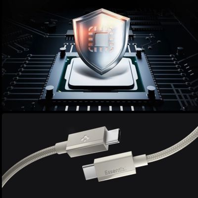 4. Kabel Spigen Essential EB6015CC USB-C 60W 150 cm - tytanowy