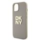 5. Etui DKNY Wrist Strap Stock Logo na iPhone 15 Plus - beżowe