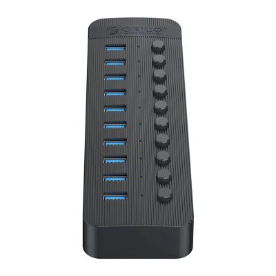 3. Hub Orico CT2U3-10AB 10x USB-A 3.0 z włącznikami - czarny