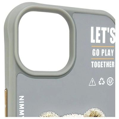 8. Etui Nimmy Cool&Cute 2.0 Bear do iPhone 15 - szare
