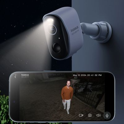 9. Zestaw kamer zewnętrznych Baseus Security N1 2K 3x kamera + stacja bazowa - biały