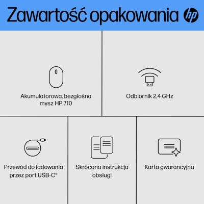 18. Mysz HP 710 Rechargeable Silent Mouse Black bezprzewodowa z akumulatorem czarna 6E6F2AA