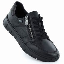 Skórzane półbuty damskie sportowe czarne Rieker N1301-01