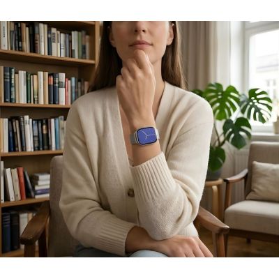13. Smartwatch Gravity Srebrny Pasek + Bransoleta GT43-2