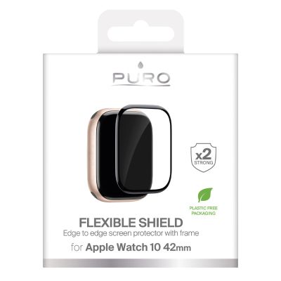2. Folia ochronna Puro Flexible Shield z aplikatorem na Apple Watch 10 / 11 42 mm - czarna