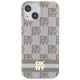 3. Etui DKNY IML Checkered Mono Pattern & Printed Stripes MagSafe na iPhone 15 Plus / 14 Plus - beżowe