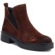 Skórzane botki damskie sztyblety na klocku brązowe Vinceza 133128