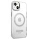 4. Etui Guess Metal Outline MagSafe na iPhone 14 Plus - srebrne
