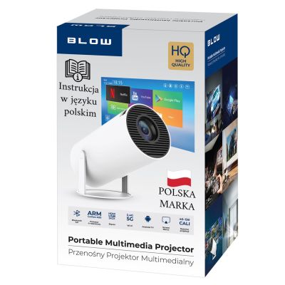 3. BLOW PROJEKTOR PRZENOŚNY ANDROIDTV HD CINEMA WHITE
