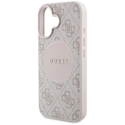 6. Etui Guess 4G Circle Classic Logo MagSafe na iPhone 16 - różowe
