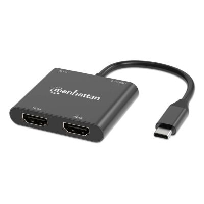 2. Manhattan 154321 adapter kablowy 0,15 m USB Type-C 2 x HDMI Czarny