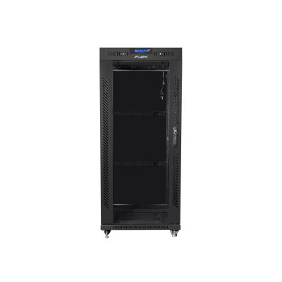 6. LANBERG SZAFA STOJĄCA RACK 19" 27U 600X600 DRZWI SZKLANE LCD CZARNA FF01-6627-12BL (FLAT PACK)