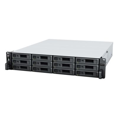 5. NAS Synology RS2423RP+; 2U RACK; 12x (3.5" SATA HDD/2.5" SATA HDD); AMD Ryzen V1780B; 8 GB DDR4 ECC UDIMM (max. 32GB), 2x 1GbE RJ-45, 1x 10GbE RJ-45