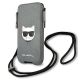 2. Torebka na telefon Karl Lagerfeld Saffiano Ikonik Choupette Head - szara