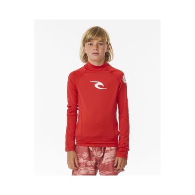 Lycra RIP CURL Brand Wave Upf L/S-Boy czerwony