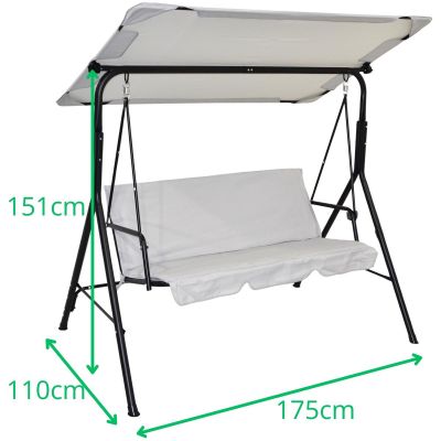 6. HUŚTAWKA OGRODOWO BALKONOWA 3 OSOBOWA SZARA